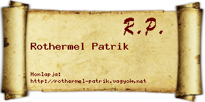 Rothermel Patrik névjegykártya